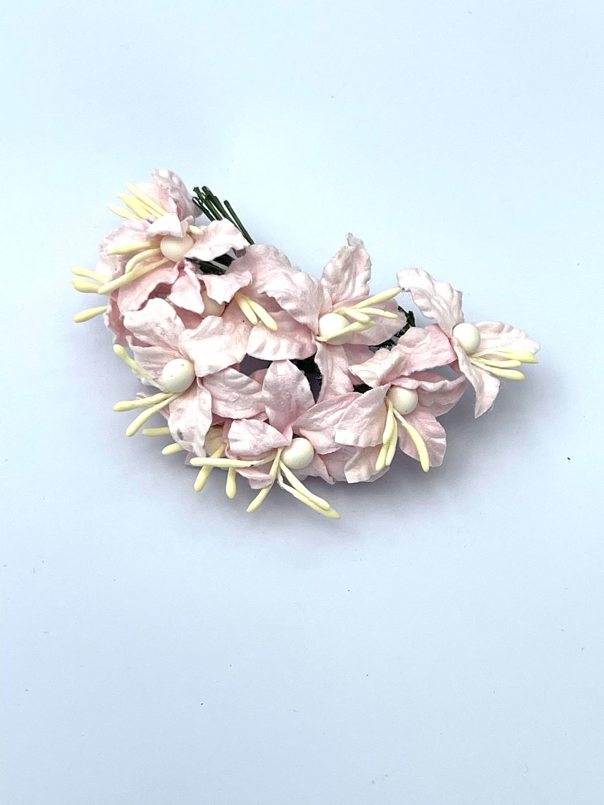 פרחי נייר - מיני לילי 10 יחידות - ורוד בהיר